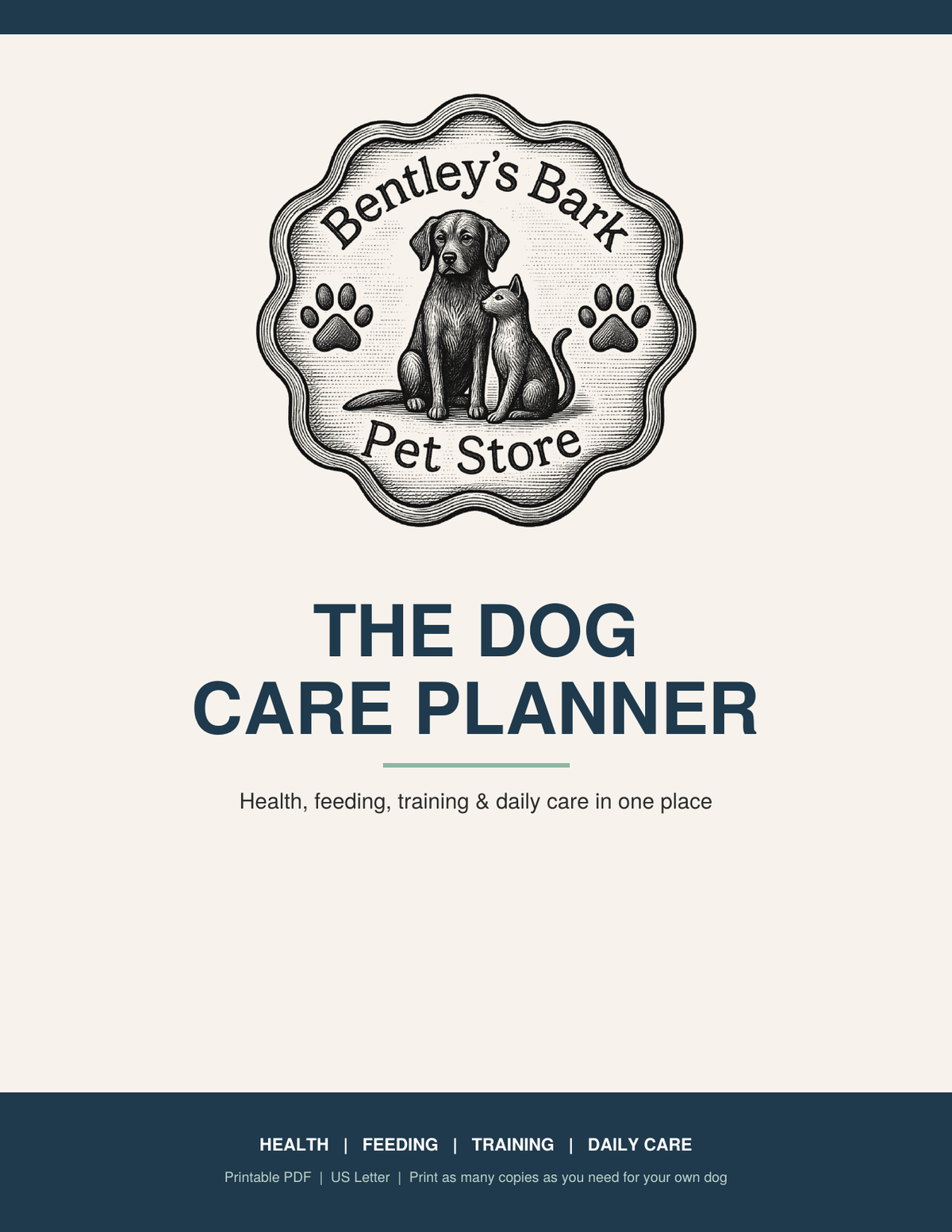 The Dog Care Planner - Printable PDF (Instant Download)