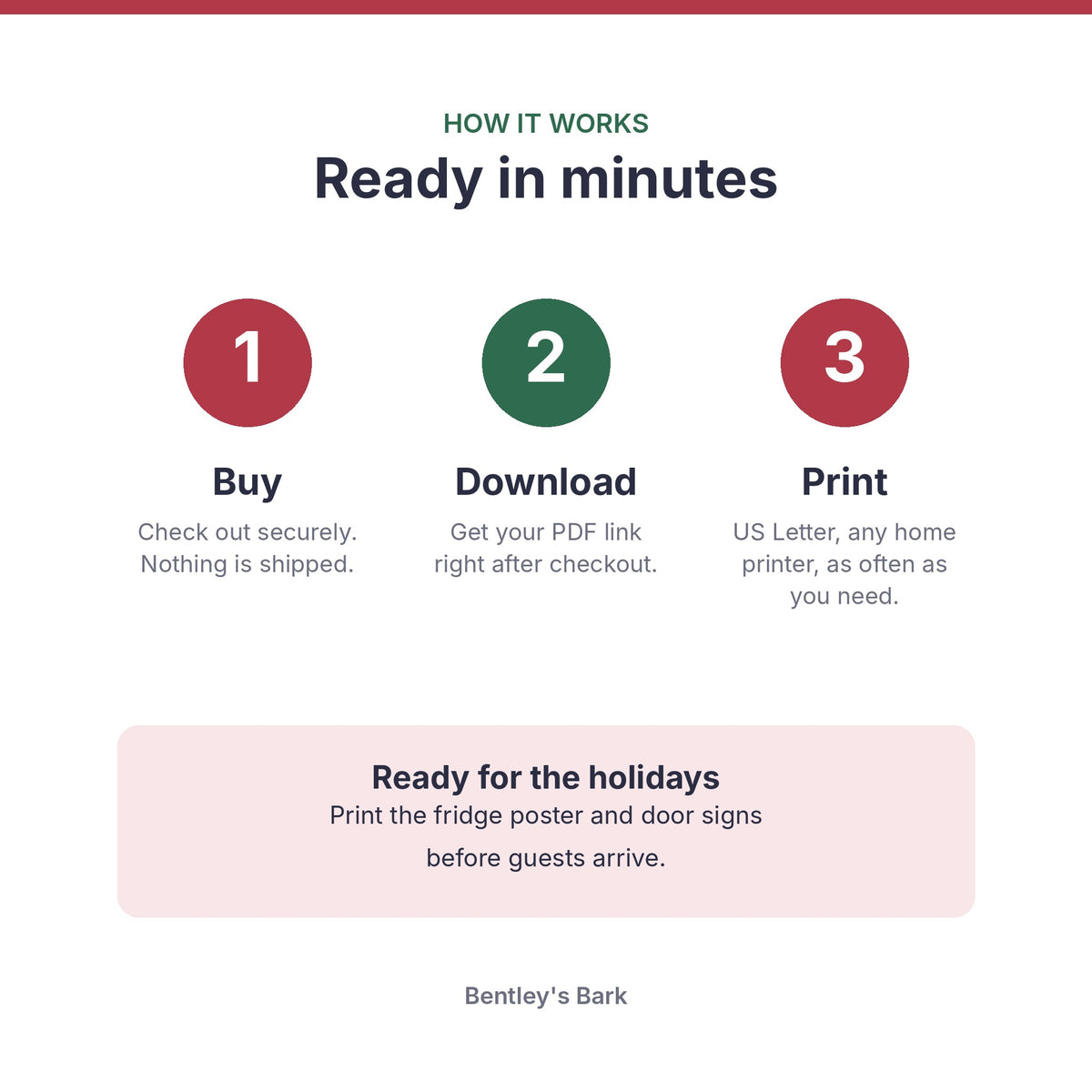 How it works: buy, download the PDF and print at home on US Letter paper