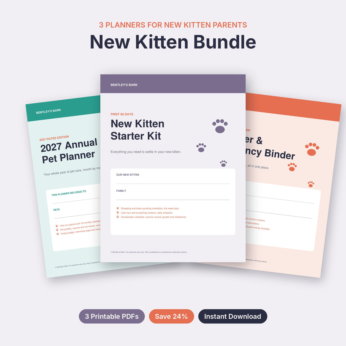 How it works: buy, download all 3 PDFs in one file and print at home on US Letter paper