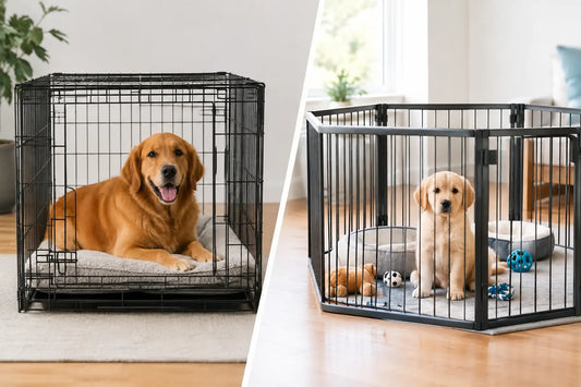 Dog Crate vs Playpen for Puppies and Adult Dogs