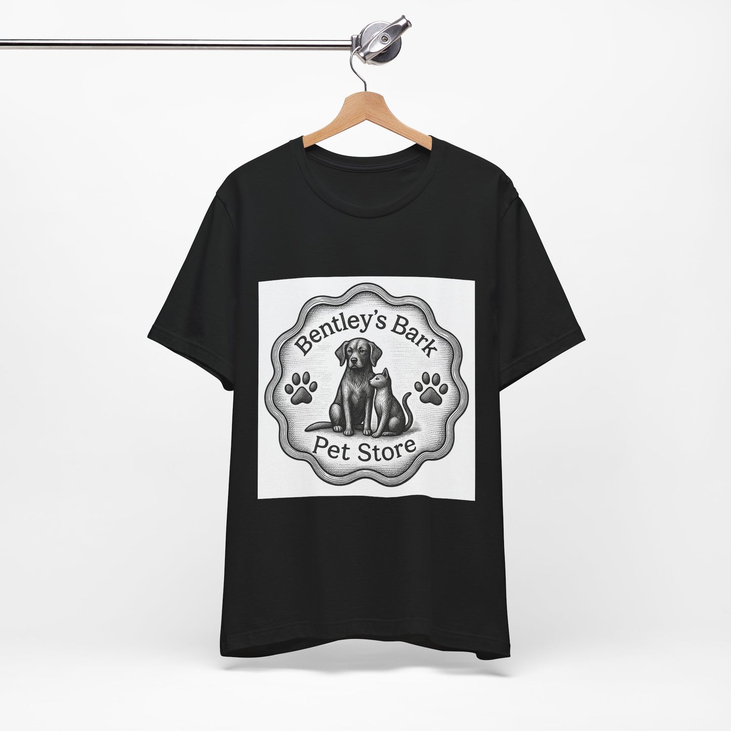 Copy of Bentley’s Bark Pet Store T-Shirt — Vintage Paw Logo Tee