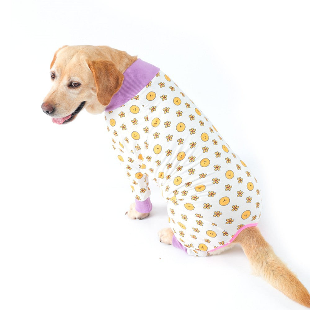 Dog Recovery Suit with Snowman Print – Post-Surgery & Wound Protection