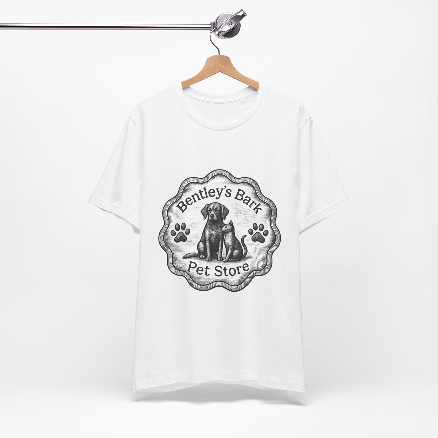 Copy of Bentley’s Bark Pet Store T-Shirt — Vintage Paw Logo Tee