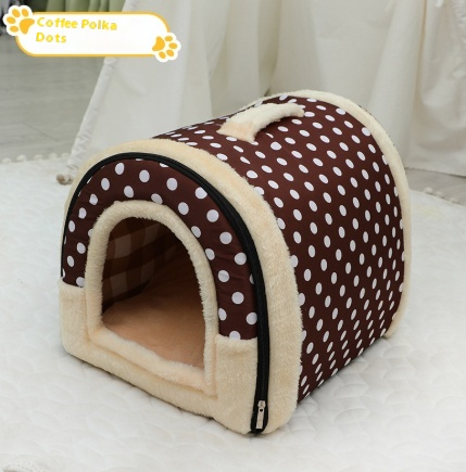 Portable Round Pet Bed with Handle