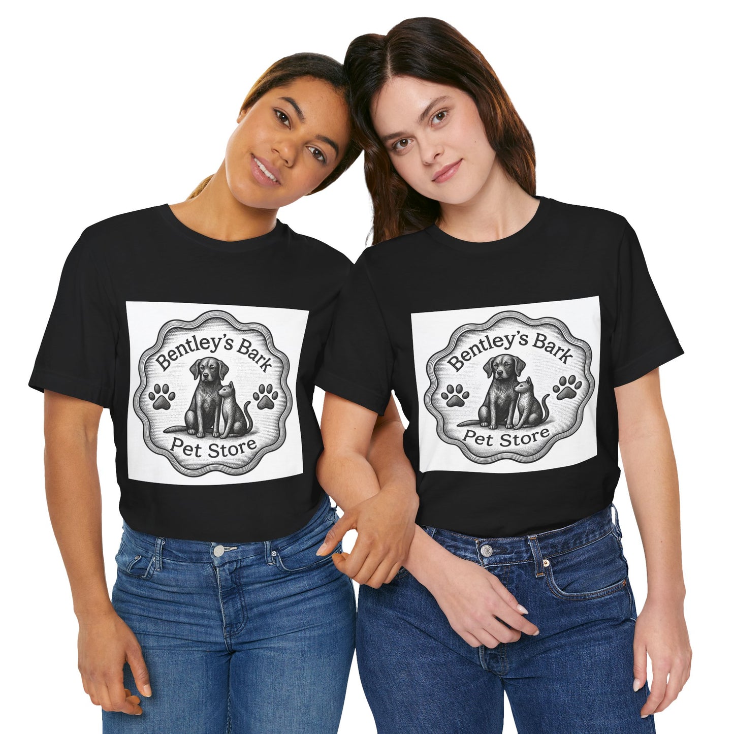 Copy of Bentley’s Bark Pet Store T-Shirt — Vintage Paw Logo Tee