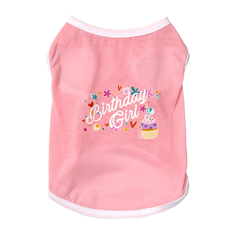 Pink Birthday Girl Shirt for Dogs and Cats