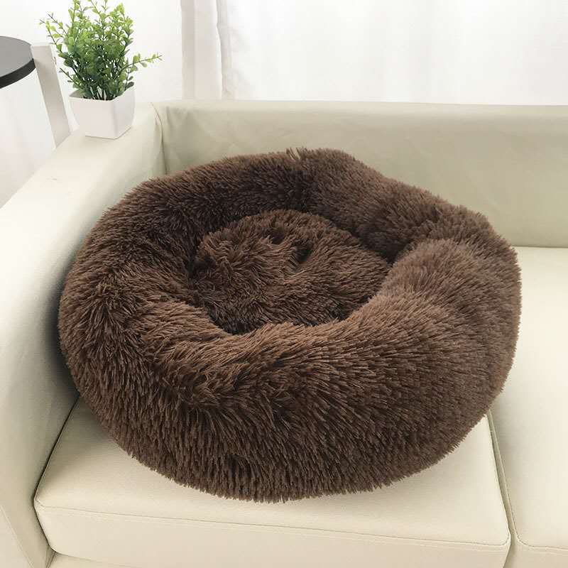 Round Plush Pet Bed for Dogs and Cats - Manufacturer Direct