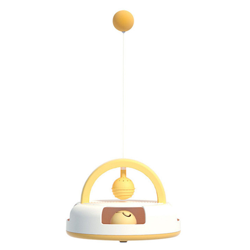 Cat Toy Turntable with Feather Teaser and Ball