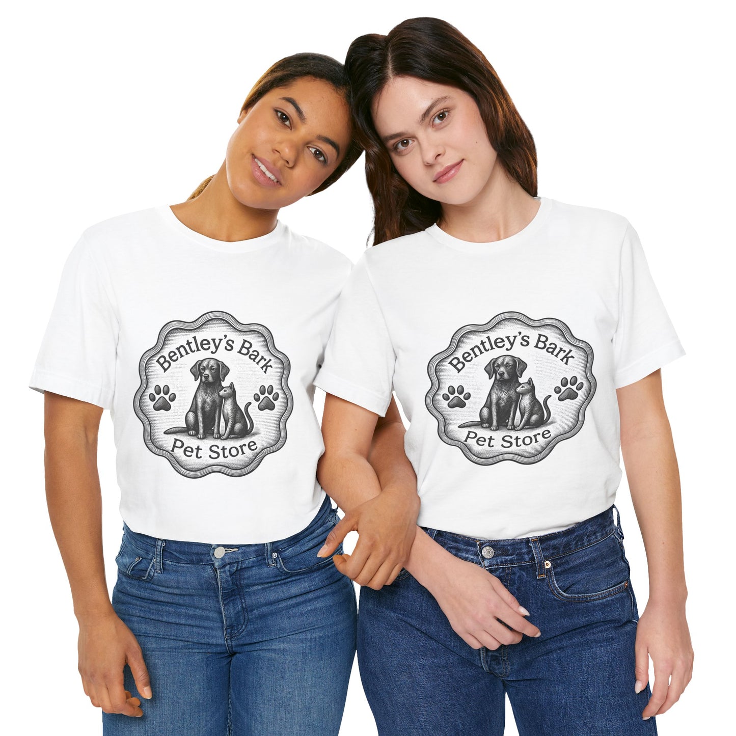 Copy of Bentley’s Bark Pet Store T-Shirt — Vintage Paw Logo Tee