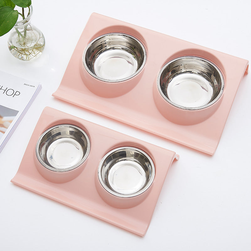 Stainless Steel Double Bowl for Dogs and Cats
