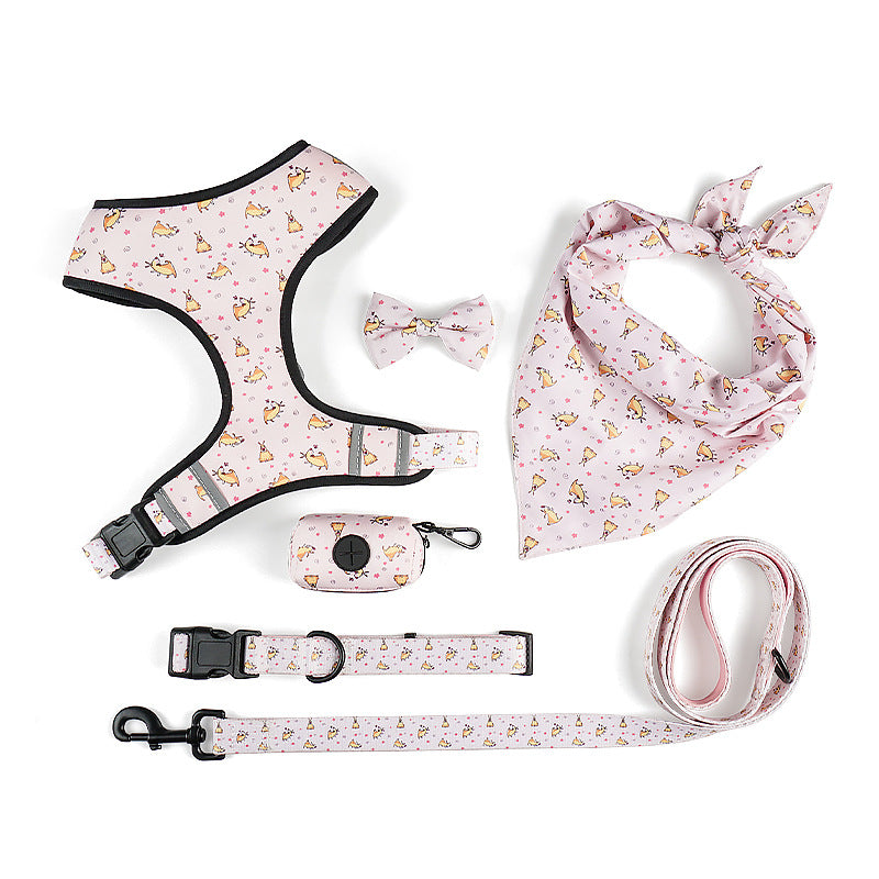 Dog Leash Harness with Bow for Pets