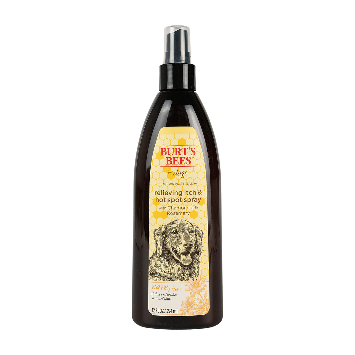 Burts Bees for Pets Care Plus+ Naturally Derived Relieving Itch & Hot Spot Spray with Chamomile & Rosemary - Best Hot Spot Treatment for Dogs - Cruelty FreeMade in USA 12 Oz