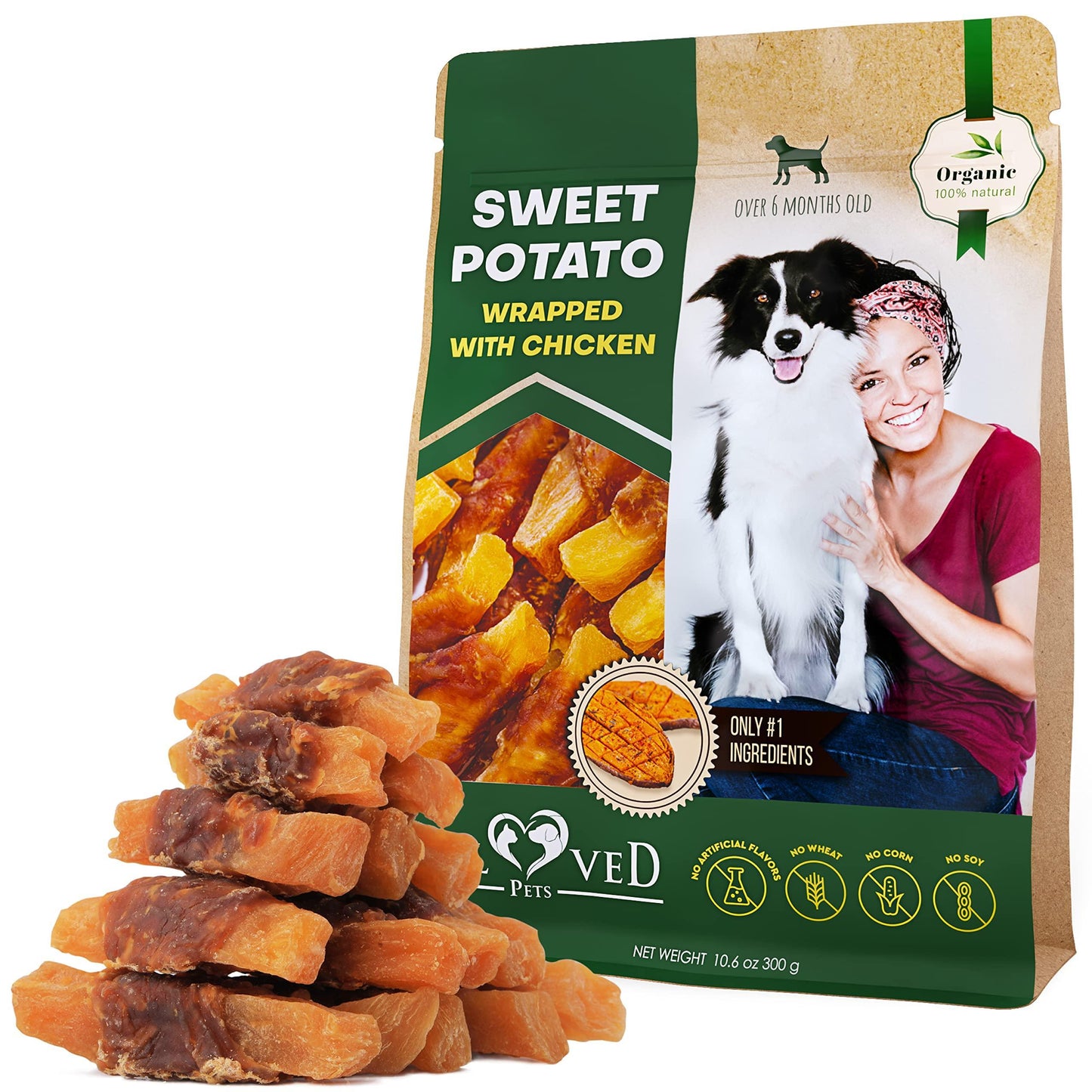 Sweet Potato & Chicken Wrapped Dog Treats
