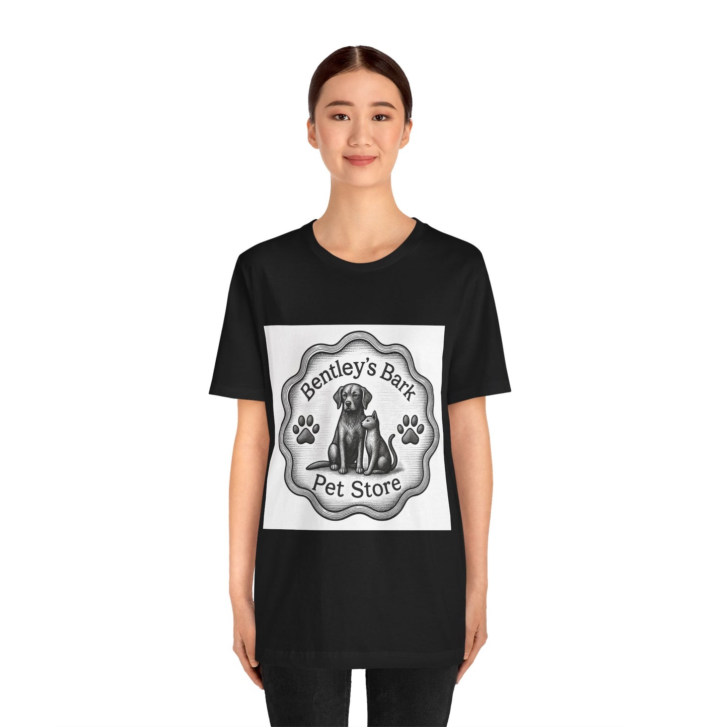 Copy of Bentley’s Bark Pet Store T-Shirt — Vintage Paw Logo Tee