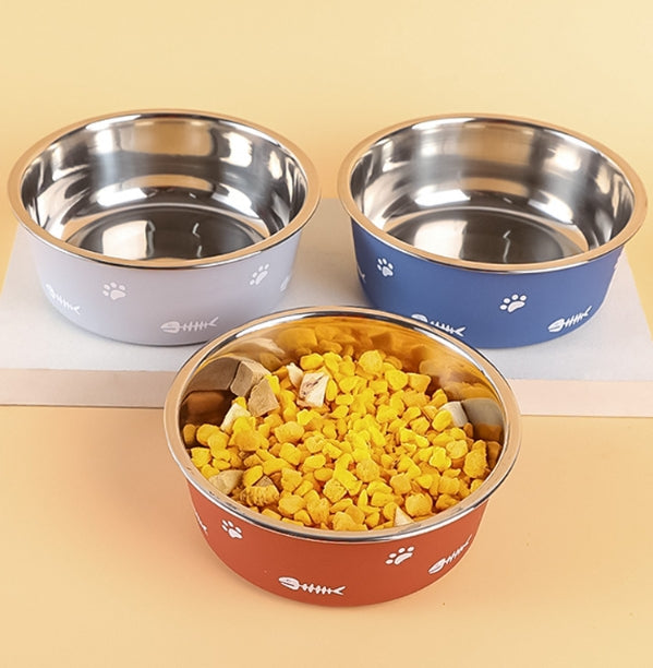 Stainless Steel Double Layer Pet Bowl for Dogs and Cats