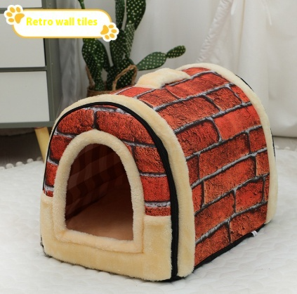Portable Round Pet Bed with Handle