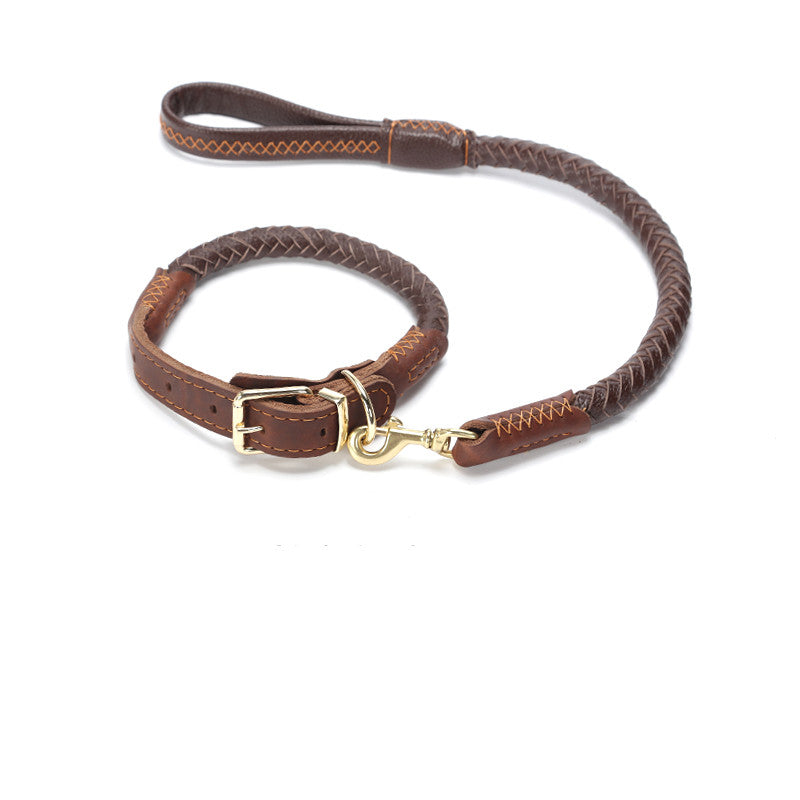 Adjustable Leather Dog Leash for Medium and Large Breeds
