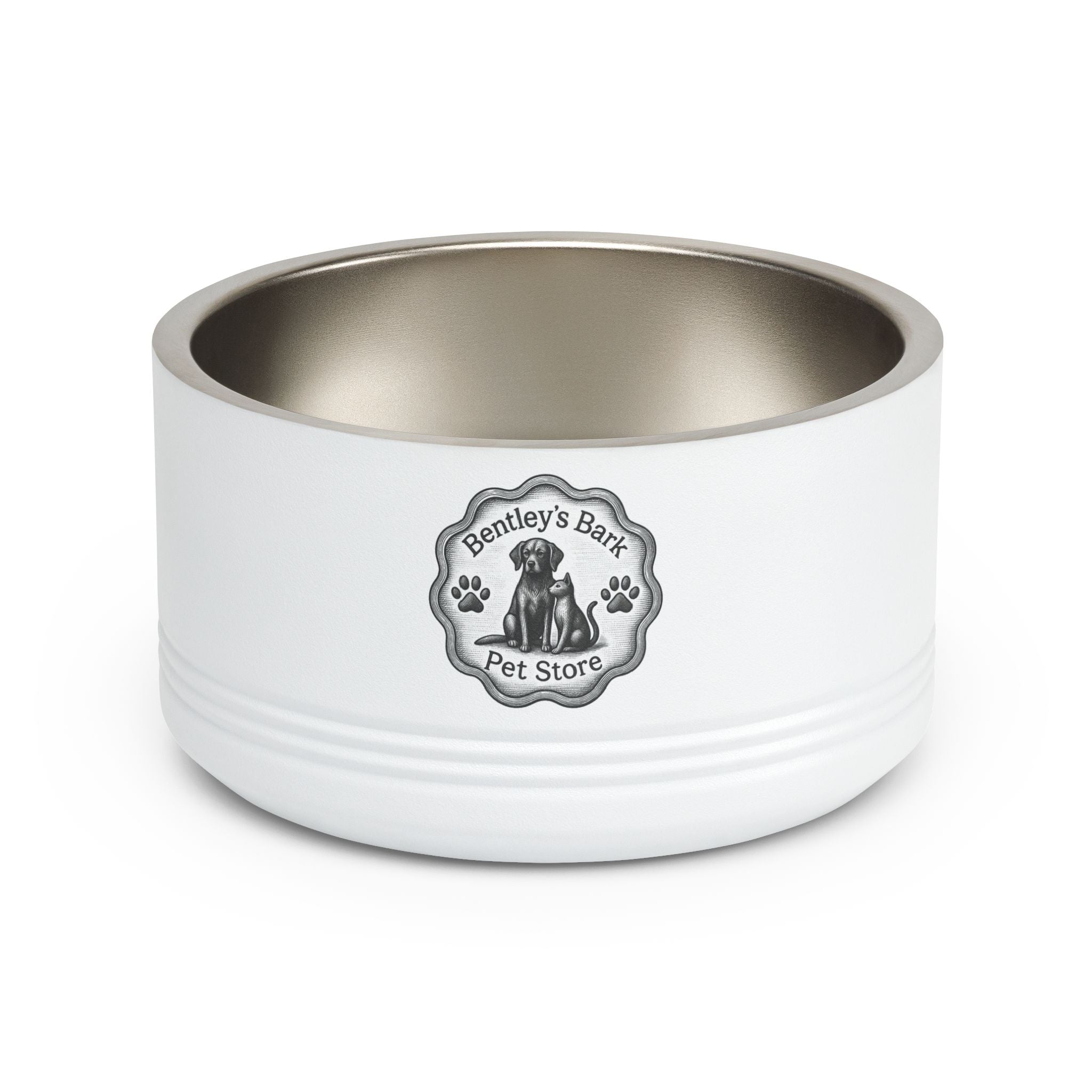 Stainless Steel Pet Bowl - 18oz Personalized 'Bentley's Bark' Dog Food & Water Dish