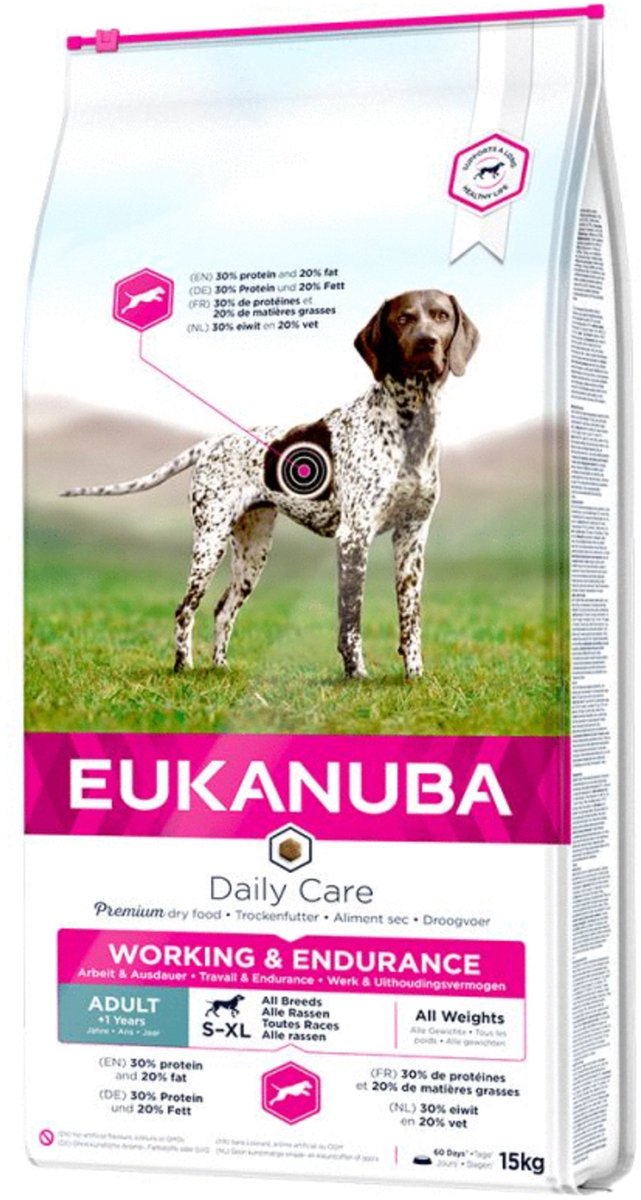Eukanuba working endurance - dry dog food - 15 kg - complete pet food