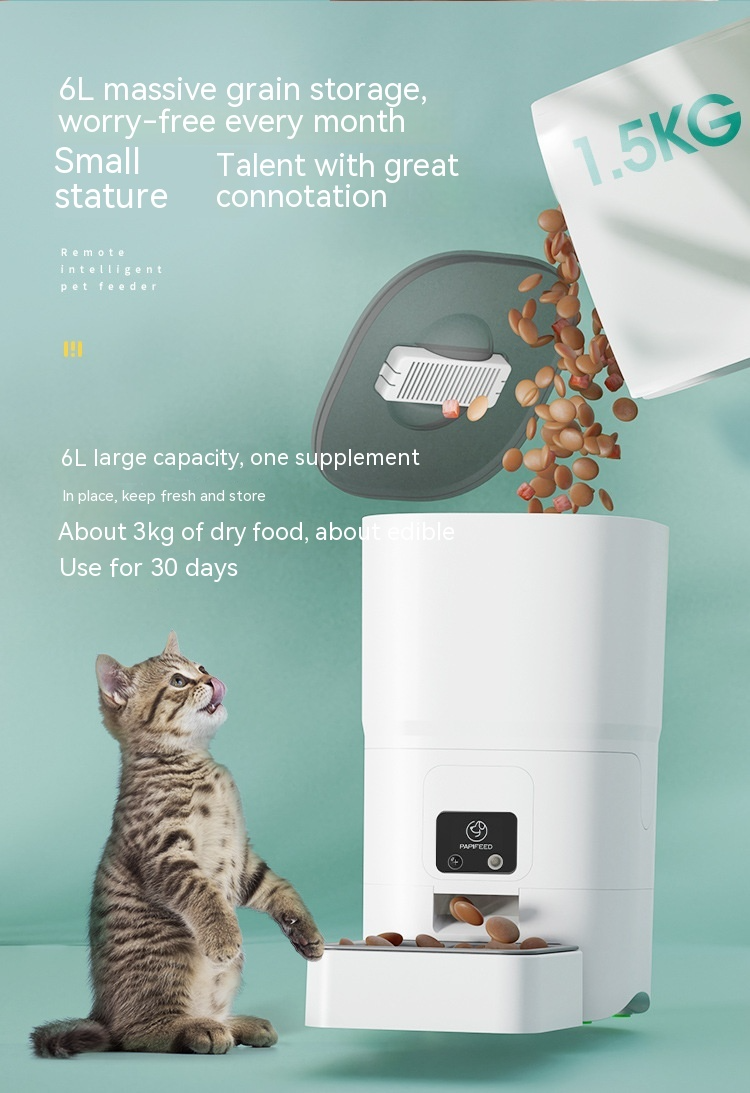 6L Smart Automatic Pet Feeder with WiFi & Camera