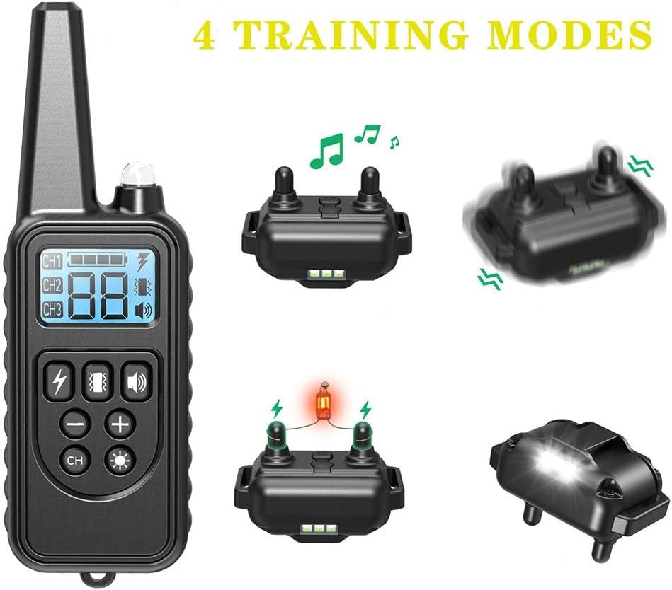 Dog Training Collar with Three Training Modes, Waterproof Training Collar, Long Range up to 2600Ft
