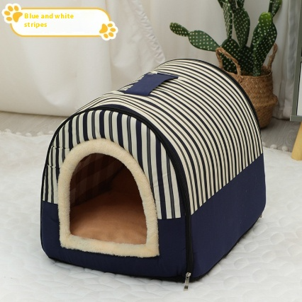 Portable Round Pet Bed with Handle