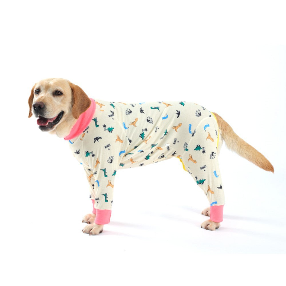 Dog Recovery Suit with Snowman Print – Post-Surgery & Wound Protection