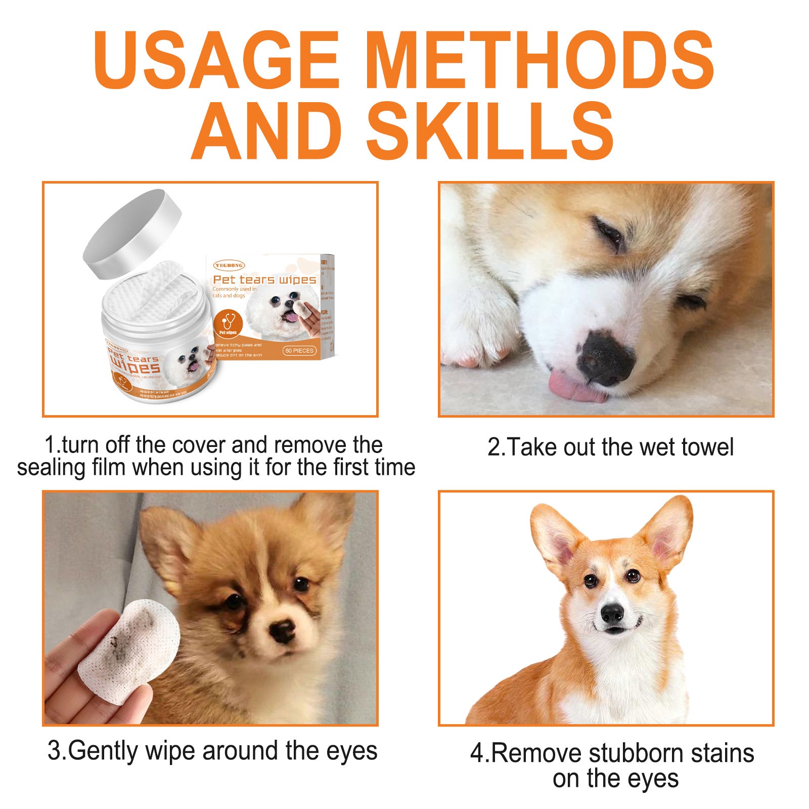 Yegbong Eye-Care Pet Wipes