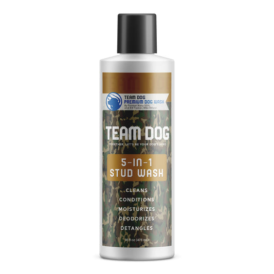 TEAM DOG 5 in 1 Oatmeal Shampoo for Dogs | Moisturizing Detangling & Deodorizing Dog Shampoo and Conditioner | for Allergies & Sensitive Skin | No MEA/DEA Phosphate Sulfates Parabens | 16 Fl Oz