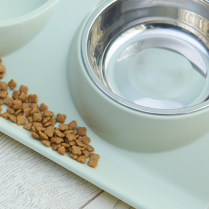 Stainless Steel Double Bowl for Dogs and Cats