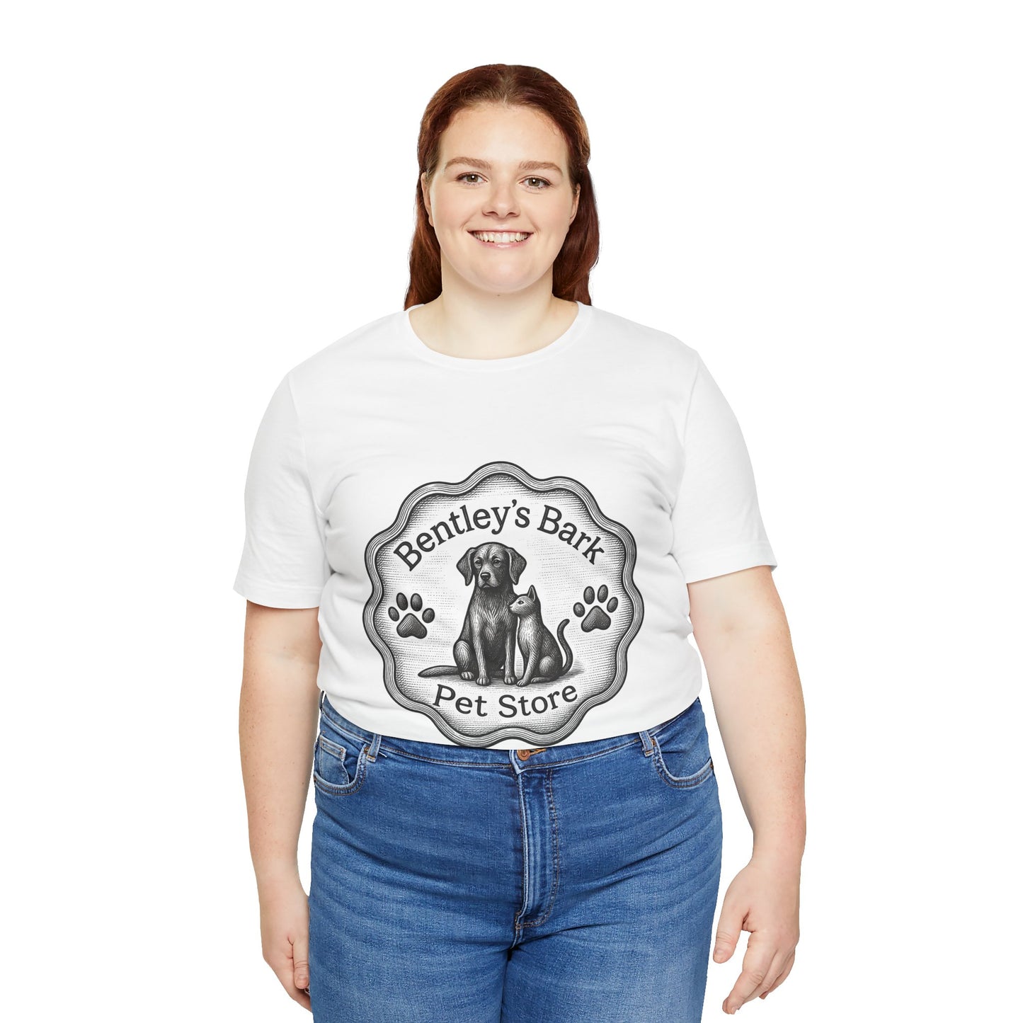 Copy of Bentley’s Bark Pet Store T-Shirt — Vintage Paw Logo Tee