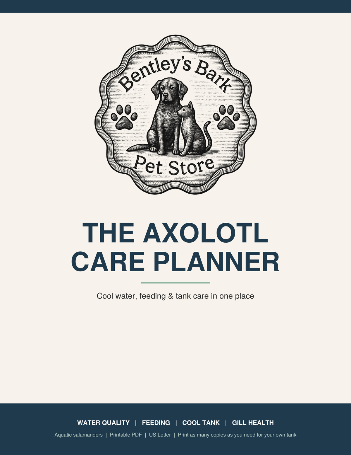 The Axolotl Care Planner - Printable PDF (Instant Download)