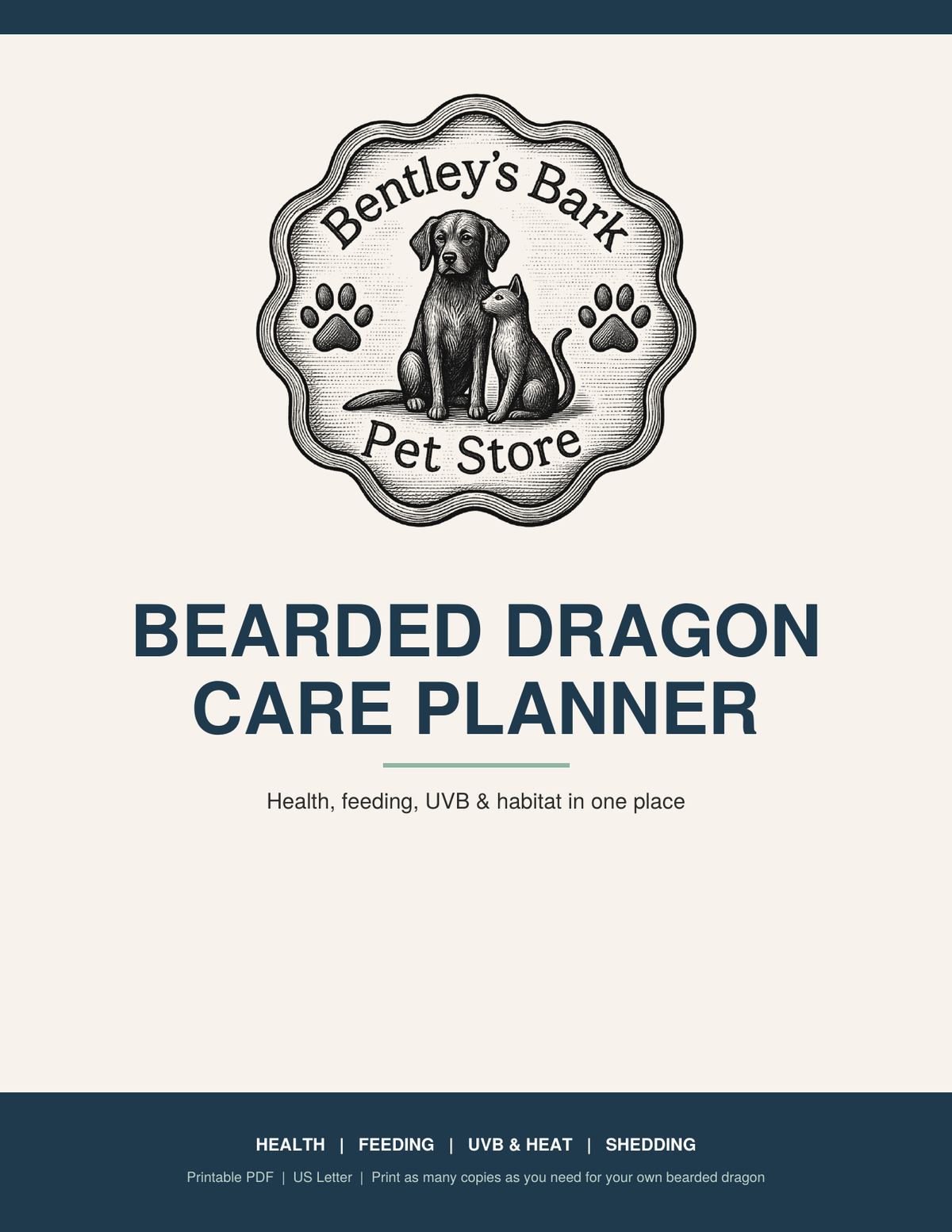The Bearded Dragon Care Planner - Printable PDF (Instant Download)