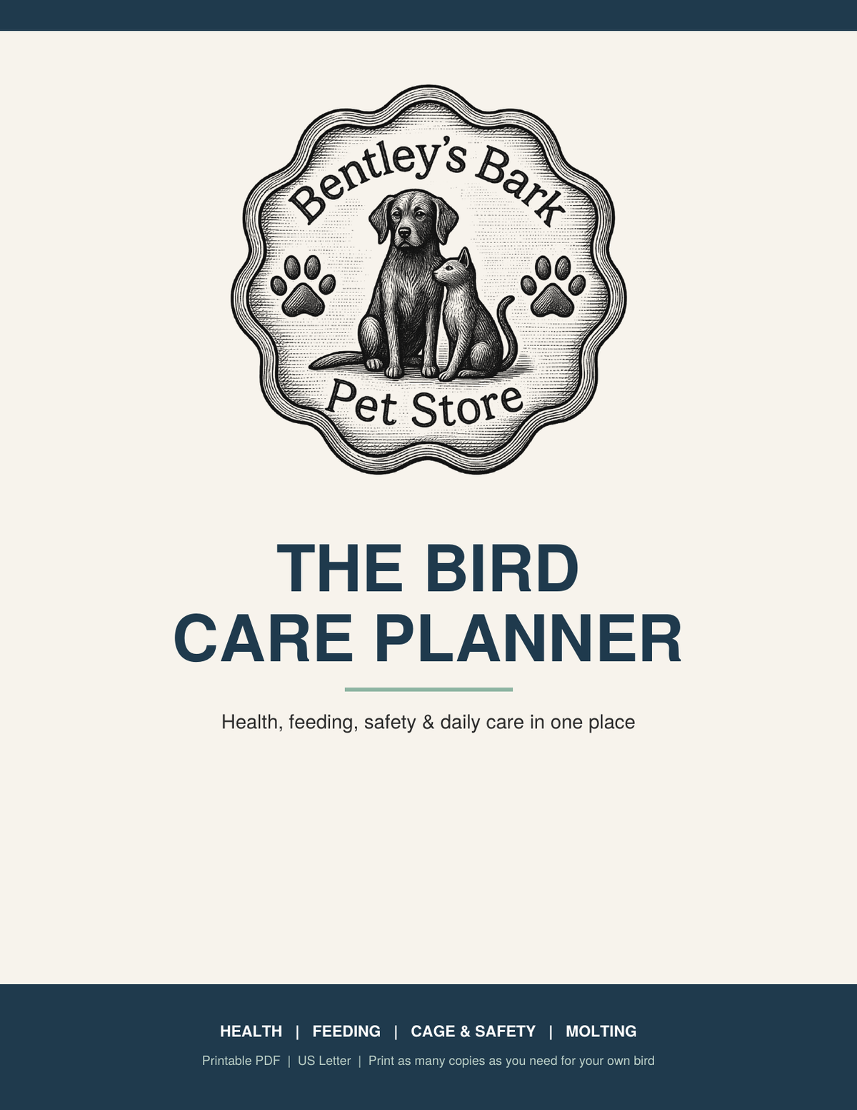 The Bird Care Planner - Printable PDF (Instant Download)