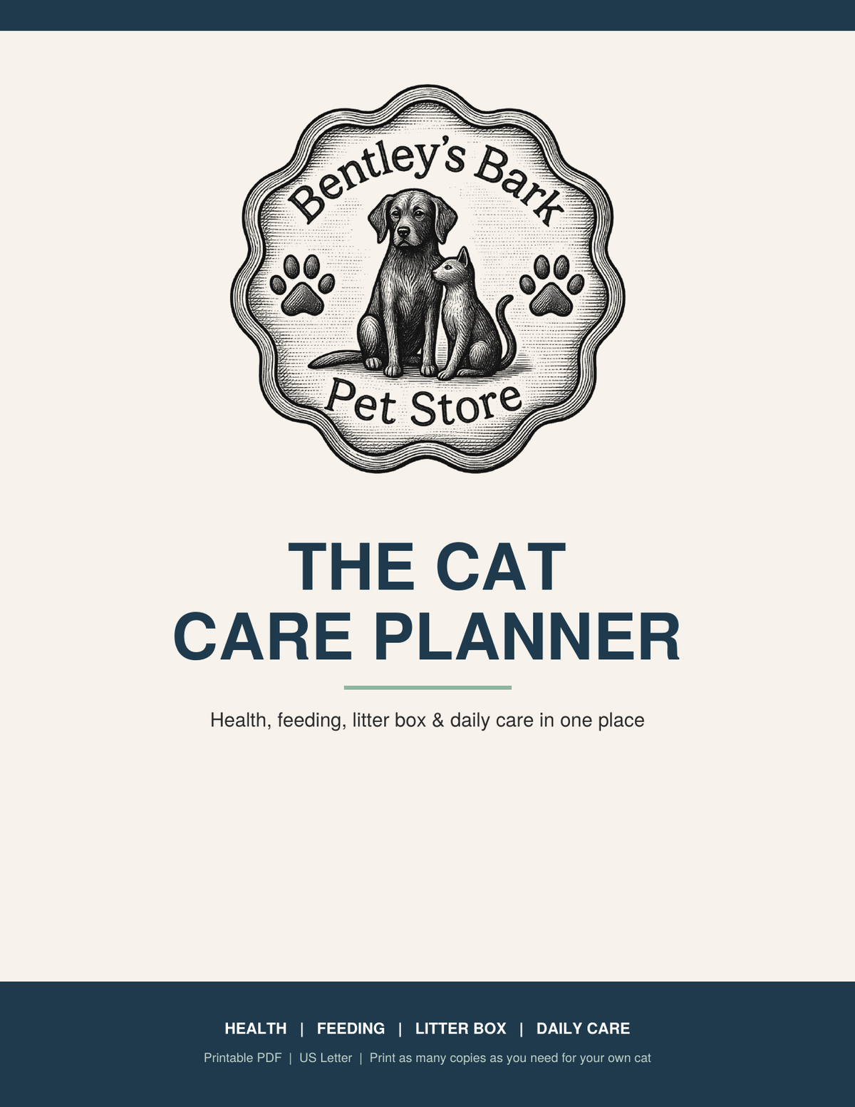 The Cat Care Planner - Printable PDF (Instant Download)