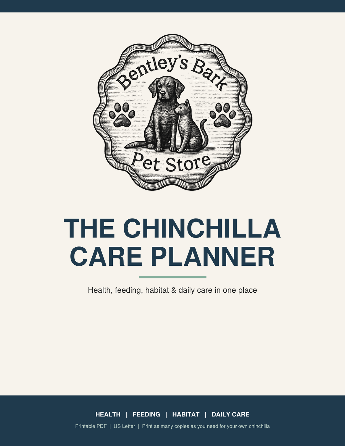 The Chinchilla Care Planner - Printable PDF (Instant Download)