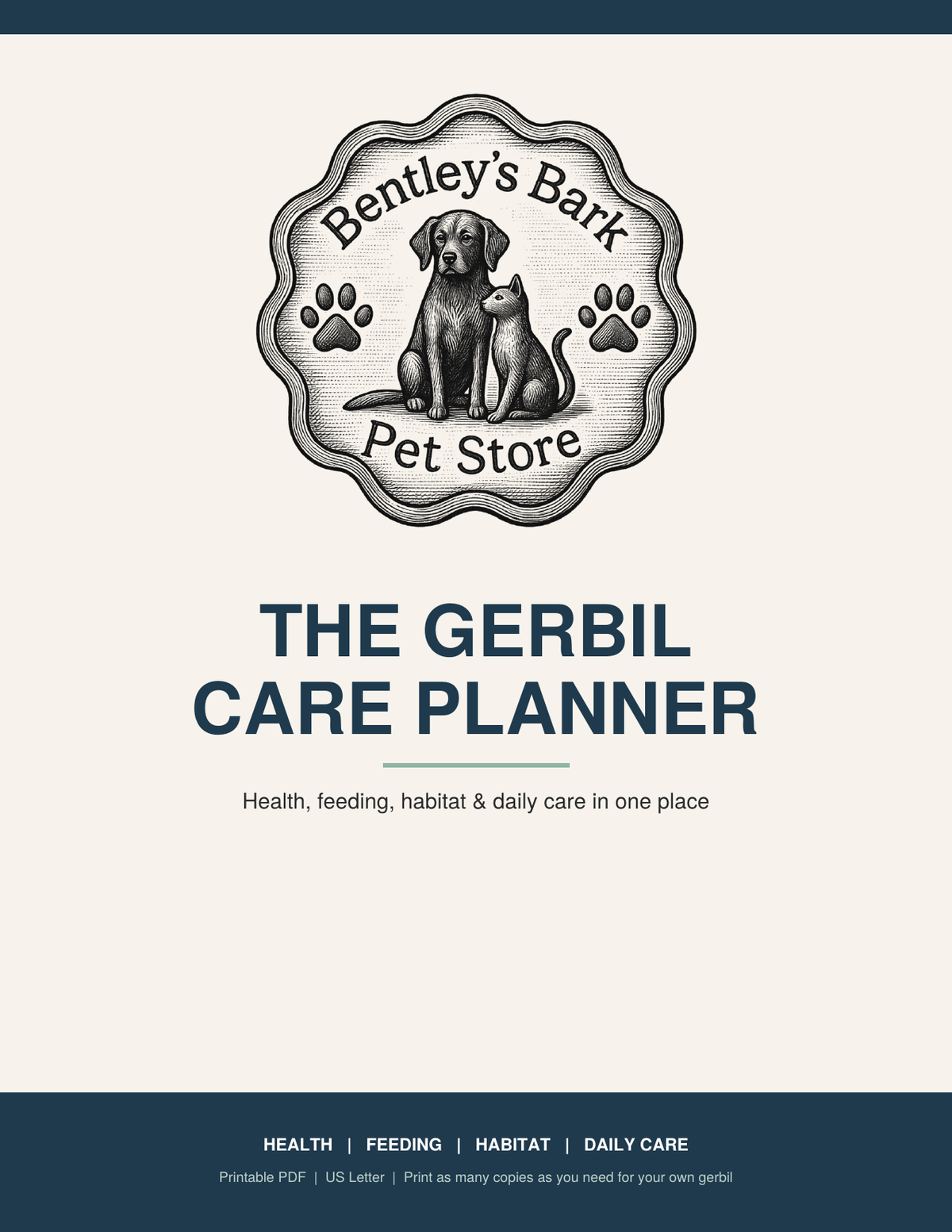 The Gerbil Care Planner - Printable PDF (Instant Download)