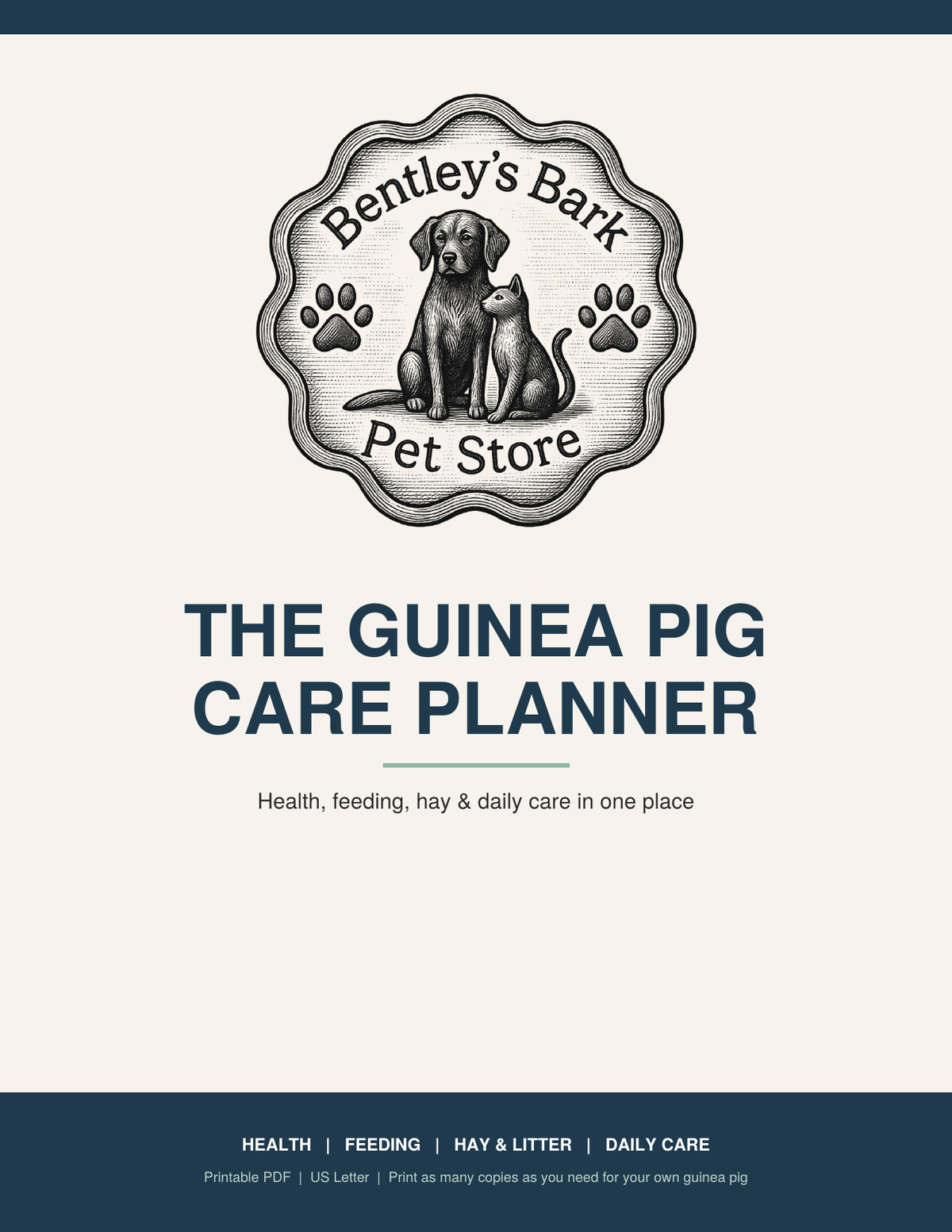 The Guinea Pig Care Planner - Printable PDF (Instant Download)