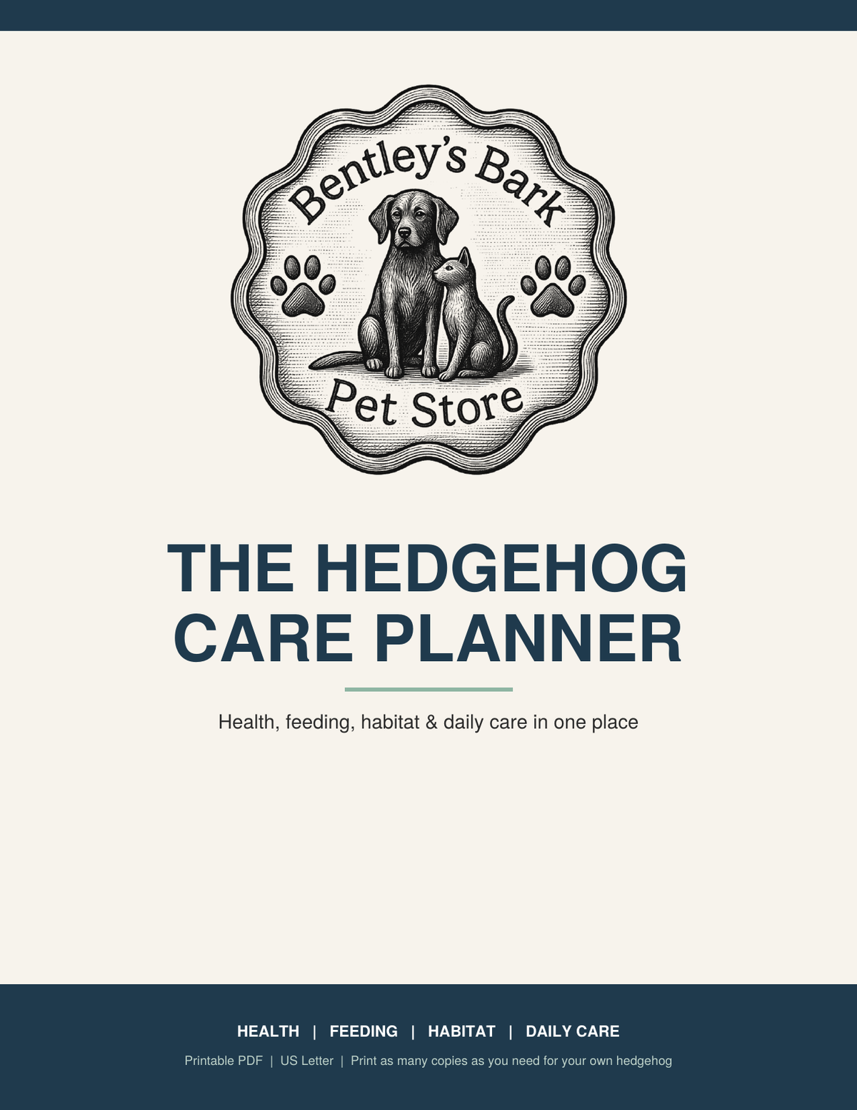The Hedgehog Care Planner - Printable PDF (Instant Download)