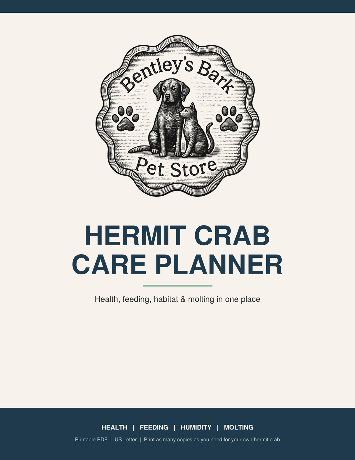 The Hermit Crab Care Planner - Printable PDF (Instant Download)