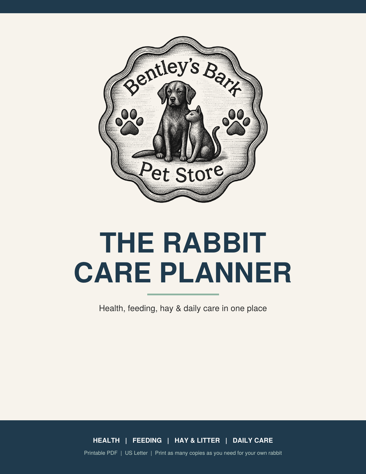 The Rabbit Care Planner - Printable PDF (Instant Download)