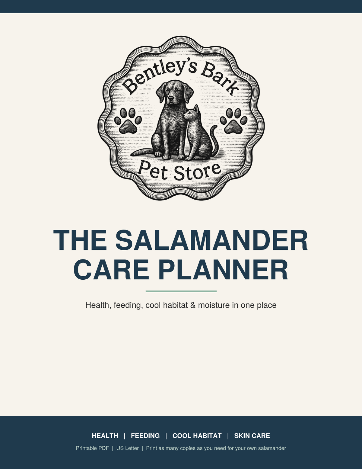 The Salamander Care Planner - Printable PDF (Instant Download)