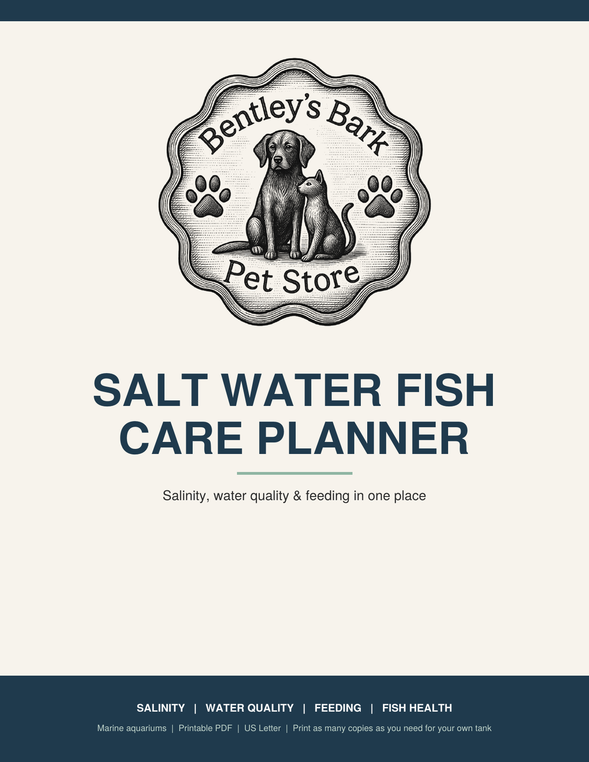 The Salt Water Fish Care Planner - Printable PDF (Instant Download)