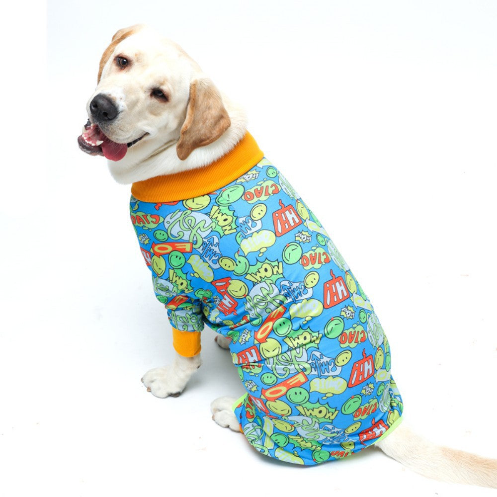 Cute Cartoon Dog Print Bodysuit – Everyday Fashion Suit for Pets