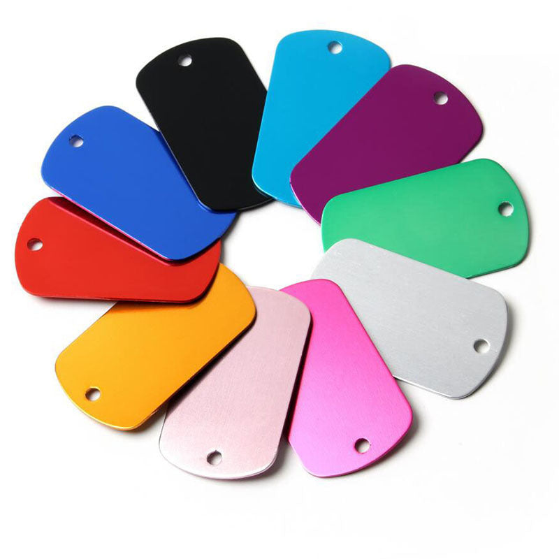 Personalized Aluminum Geometric Pendant ID Tag for Pets