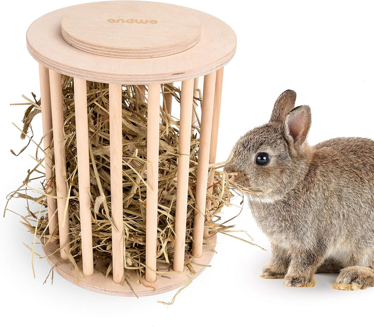Rabbit Hay Feeder Wooden Food Feeding Rack Easy to Fill