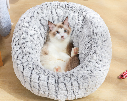 Plush Bed for Cats & Small Dogs