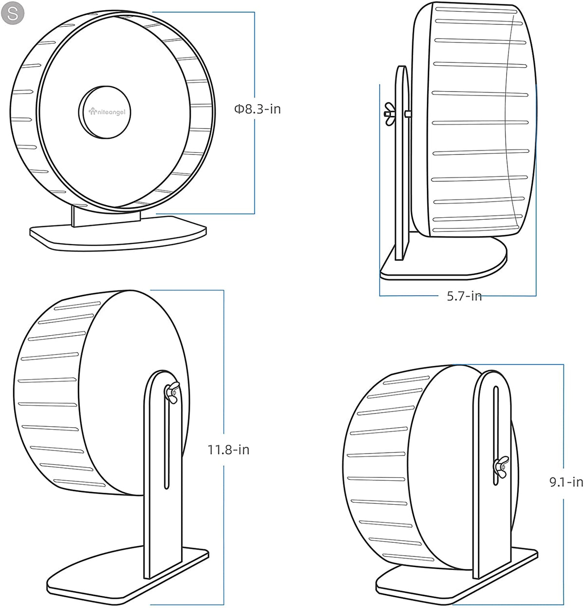 Super-Silent Hamster Exercise Wheel: Quiet 8.2 Inch Running Wheel