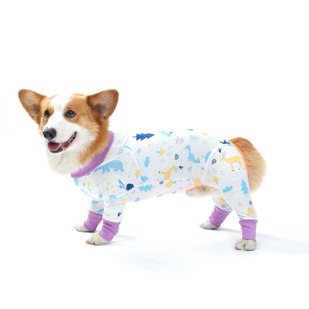 Cute Cartoon Dog Print Bodysuit – Everyday Fashion Suit for Pets