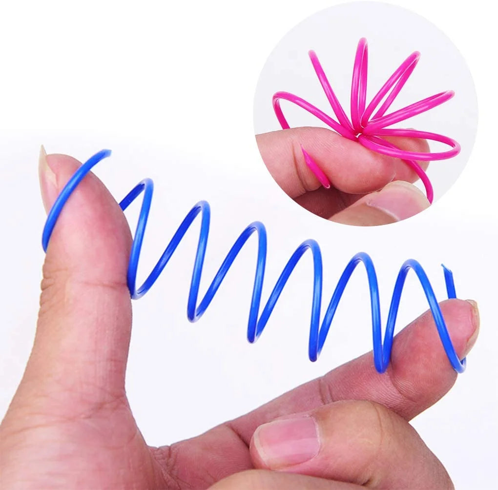 40 Pack Cat Spiral Spring, Cat Toys Spring for Indoor Cats, Durable Plastic Coils Colorful Cat Kitten Spring Toy Creative Toy for Swatting, Biting, Hunting